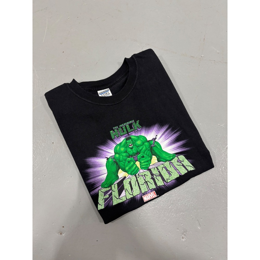Marvel‎ The Incredible Hulk Florida Graphic T-Shirt Black XL Gildan Ultra Cotton